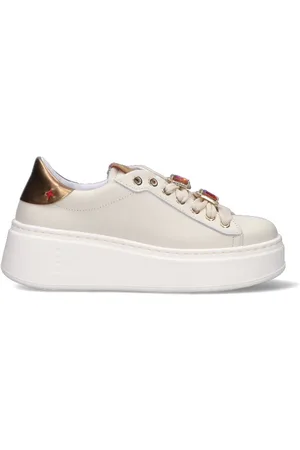 Gio+ Sneaker donna panna in pelle