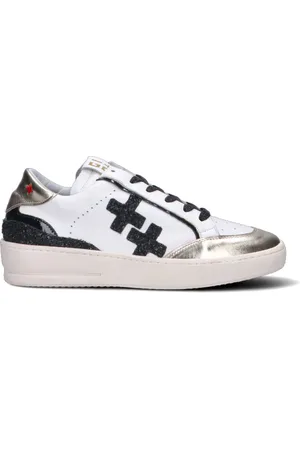 Gio+ Sneaker donna bianca/nera in pelle