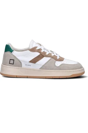 D.A.T.E. COURT 2.0 Sneaker uomo bianca/verde in pelle