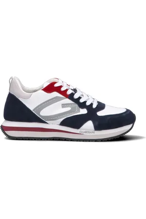 Alberto Guardiani Sneaker uomo bianca/blu/grigia/rossa in suede