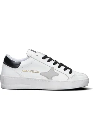 Ama Brand Sneaker donna bianca/nera in pelle