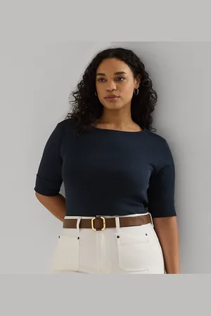 Ralph Lauren Taglie Plus - Top con scollo a barchetta stretch