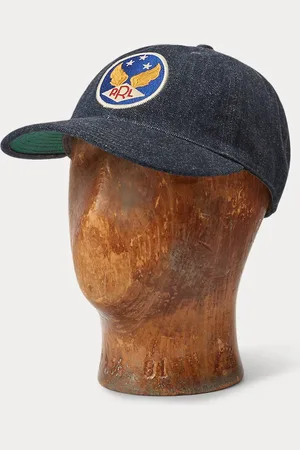 Ralph Lauren Cappellino in denim con logo alato