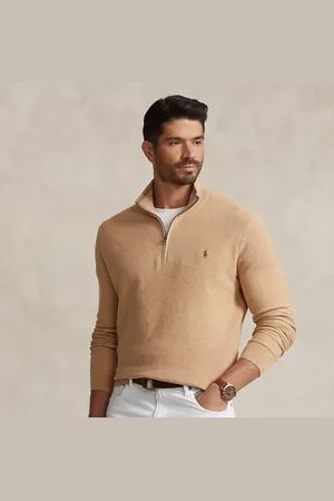 Ralph Lauren Taglie Plus - Maglia in piqué di cotone con cerniera