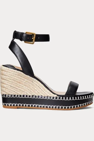 Ralph Lauren Espadrillas Hilarie in pelle brunita