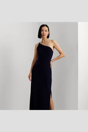 Ralph Lauren Abito monospalla lungo in jersey