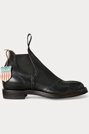 Ralph Lauren Stivali Chelsea in pelle brunita