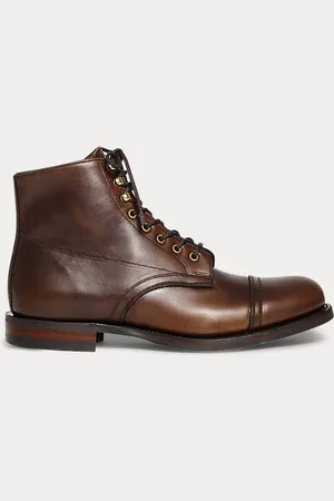 Ralph Lauren Stivali in pelle brunita a mano