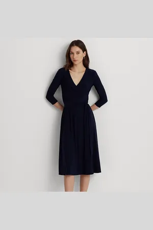 Ralph Lauren Abito in jersey scollo a V incrociato