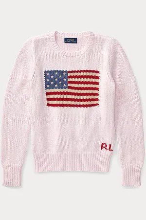 Ralph Lauren Maglia girocollo in cotone con bandiera