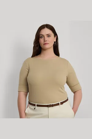 Ralph Lauren Taglie Plus - Top con scollo a barchetta stretch