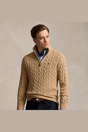 Ralph Lauren Maglia in cotone a trecce con cerniera