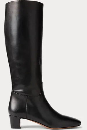 Ralph Lauren Stivali Whitley alti in vitello brunito