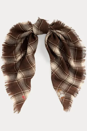 Ralph Lauren Foulard Polo Bear scozzese in lana