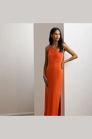 Ralph Lauren Abito monospalla lungo in jersey
