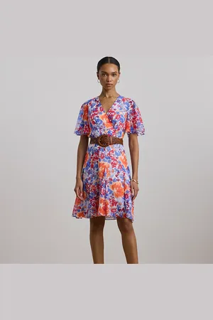 Ralph Lauren Abito a fiori con scollo a V incrociato