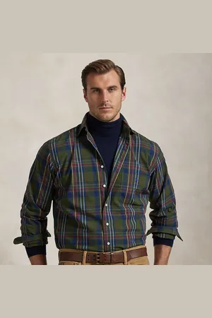 Ralph Lauren Taglie Plus - Camicia Performance scozzese