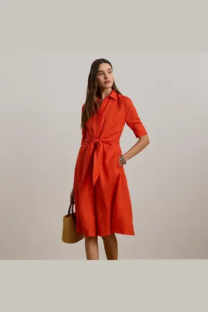 Ralph Lauren Chemisier in lino con chiusura con lacci