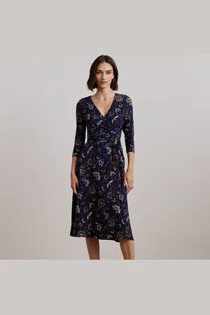 Ralph Lauren Abito a fiori con scollo a V incrociato