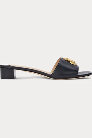 Ralph Lauren Sandali Fay in cuoio nappa con logo