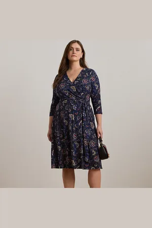 Ralph Lauren Taglie Plus - Abito a fiori con scollo a V incrociato