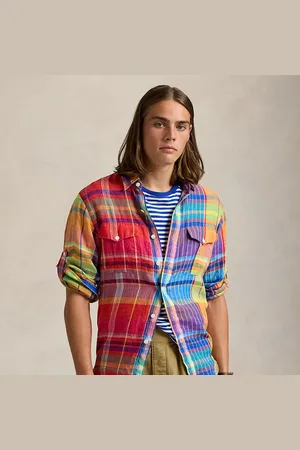 Ralph Lauren Camicia scozzese in lino Classic-Fit