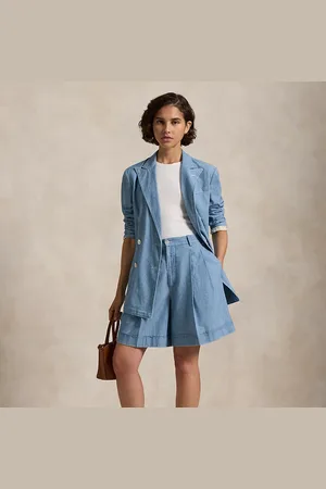Ralph Lauren Short a pieghe in chambray di cotone