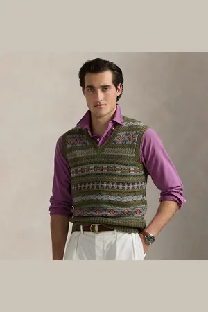Ralph Lauren Gilet in maglia Fair Isle in misto lino