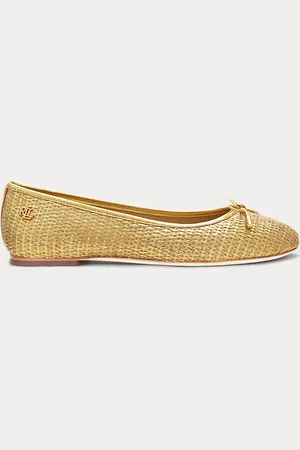 Ralph Lauren Ballerine Jayna in paglia e pelle