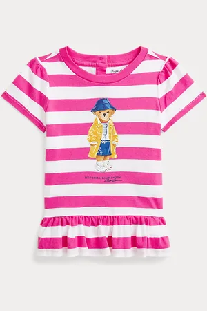 Ralph Lauren Maglietta Polo Bear a peplo in cotone