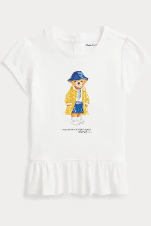 Ralph Lauren Maglietta Polo Bear a peplo in jersey