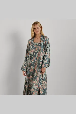 Ralph Lauren Vestaglia in raso a fiori con cintura
