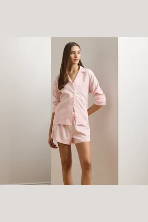 Ralph Lauren Pigiama corto in rasatello con logo