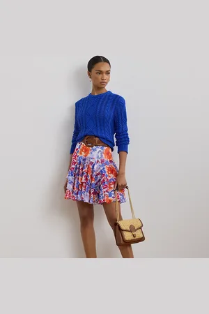 Ralph Lauren Gonna a balze in georgette increspato