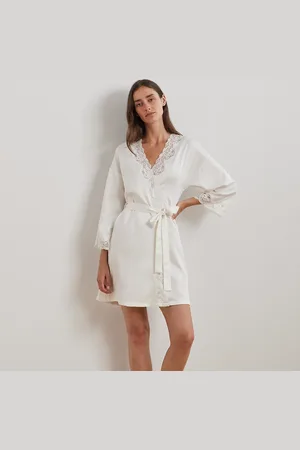 Ralph Lauren Vestaglia in raso con pizzo