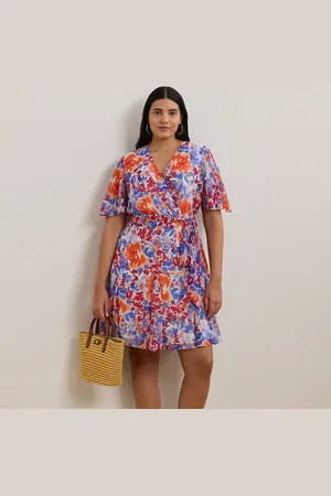 Ralph Lauren Taglie Plus - Abito a fiori con scollo a V incrociato