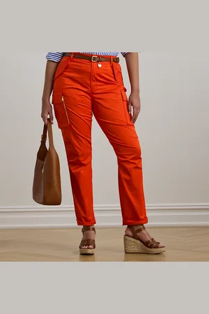 Ralph Lauren Taglie Plus - Pantaloni cargo in rasatello di cotone