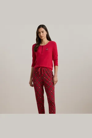 Ralph Lauren Pigiama scozzese in jersey con terrier