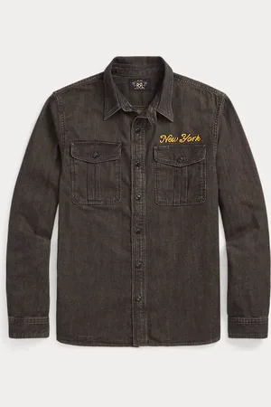 Ralph Lauren Camicia in denim ricamata