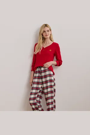 Ralph Lauren Pigiama serafino con motivo scozzese