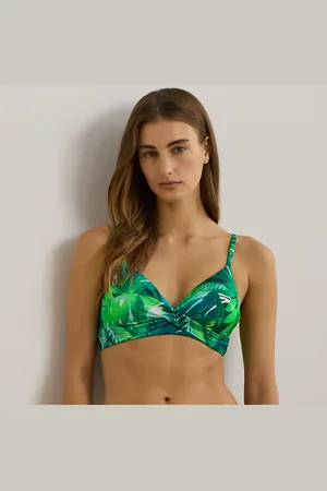 Ralph Lauren Top da bikini con stampa foglie di palma