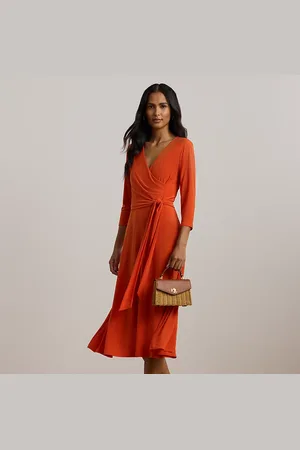 Ralph Lauren Abito in jersey scollo a V incrociato