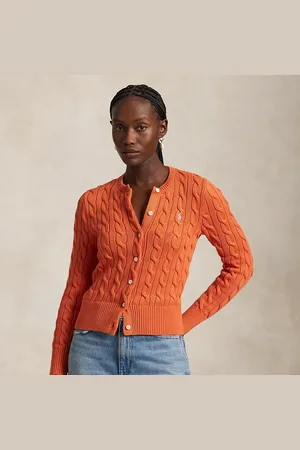 Ralph Lauren Cardigan a girocollo in cotone a trecce