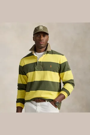 Ralph Lauren Taglie Plus - Maglia rugby con collo kaki Classic-Fit