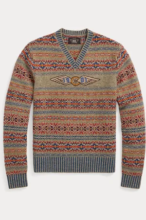Ralph Lauren Maglia Fair Isle ricamata a mano
