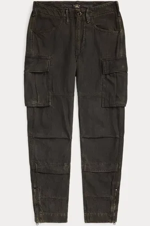 Ralph Lauren Pantaloni cargo in denim nero skinny