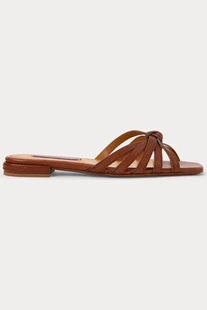 Ralph Lauren Sandali Kieran in vitello brunito