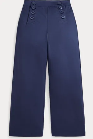 Ralph Lauren Pantaloni in tessuto ponte con bottoni