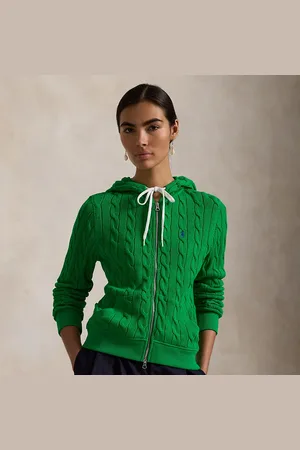 Ralph Lauren Felpa a trecce con cappuccio e cerniera