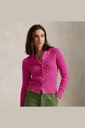 Ralph Lauren Cardigan a girocollo in cotone a trecce